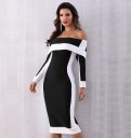 Elegant sort og hvid kjole A2776 4