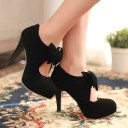Elegant Suede Court Shoes with Bow 10