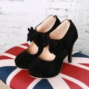 Elegant Suede Court Shoes with Bow 18