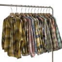 Elegante camicia a quadri da donna con colletto Blusa ampia con chiusura a bottoni Top stiloso in poliestere per lavoro e tempo libero 4