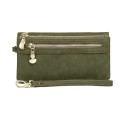 Elegante cartera de mujer de piel sintética de primera calidad de 18,5 x 3 x 9,5 cm, más de 12 compartimentos, bolsillos para monedas, correa 7
