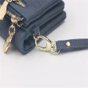 Elegante cartera de mujer de piel sintética de primera calidad de 18,5 x 3 x 9,5 cm, más de 12 compartimentos, bolsillos para monedas, correa 15