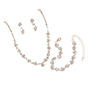 Elegante Damen Blumen Schmuckset Halskette Ohrringe Armband Kupferlegierung Hochzeitsaccessoires Elegantes Schmuckset 4