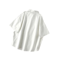 Elegante damesblouse met korte mouwen Effen blouse met kraag en zwarte stropdas Knopen sluiting Lichte top van polyester 2