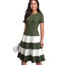 Elegante gestreepte jurk 8