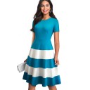 Elegante gestreepte jurk 7