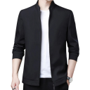Elegante Herrenjacke mit Reißverschluss. Leichte Übergangsjacke mit langen Ärmeln. Stylische Zwangsjacke mit Stehkragen für den urbanen Alltag. 1