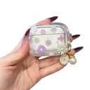 Elegante hoes voor AirPods 1 2 met een subtiel bloemenpatroon Sleutelhanger, krasbestendig, stof- en schokbestendig, toegang tot alle poorten 3