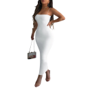 Elegante lange jurk met dunne bandjes Getailleerde avondsnit Soepel vallend materiaal Formele jurk tot op de enkel Zomerse stijl 2