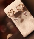 Elegante oorbellen - Hart met steen 2