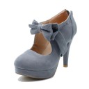 Elegante pumps i ruskind med sløjfe 16