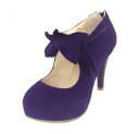 Elegante pumps i ruskind med sløjfe 18