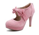 Elegante pumps i ruskind med sløjfe 15