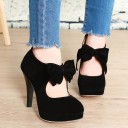 Elegante pumps i ruskind med sløjfe 3