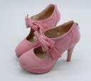 Elegante pumps i ruskind med sløjfe 8