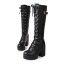 Elegante Stiefel mit Absatz und Schnürung J1296 12