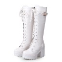 Elegante Stiefel mit Absatz und Schnürung J1296 2