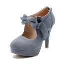 Elegante Wildlederpumps mit Schleife 16