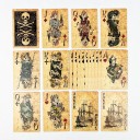 Elegantes naipes piratas con motivos de barcos y corsarios antiguos para póquer, canasta, rummy y otros juegos de cartas. 3