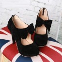 Eleganti décolleté in suede con fiocco 11