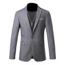 Elegantné pánske sako Priedušné jednofarebné sako pre mužov s vreckami a gombíkom Štýlový kabátik do práce aj na voľný čas 25