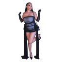 Elegantní minišaty bez ramínek s průsvitným tylem Dlouhé zavazovací šály Plus size party šaty na večírek nebo oslavu 3