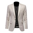Elegantní pánské sako Prodyšné jednobarevné sako pro muže s kapsami a knoflíkem Stylový kabátek do práce i pro volný čas 20
