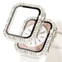Elegantní třpytivý ochranný kryt Apple Watch 40 mm Tvrzené sklo ochrana displeje Full frame pouzdro pro Apple Watch Series 6 5 4 SE 16