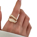 Elegantný dámsky prstienok Nastaviteľná veľkosť Otvorený geometricky nepravidelný dizajn Zinková zliatina Moderný minimalistický šperk 3