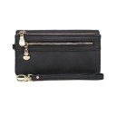 Elegantti naisten lompakko ensiluokkaisesta keinonahasta 18,5x3x9,5 cm, yli 12 lokeroa, kolikkotaskut, irrotettava hihna, valokuvaikkuna 9