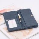 Elegantti naisten lompakko ensiluokkaisesta keinonahasta 18,5x3x9,5 cm, yli 12 lokeroa, kolikkotaskut, irrotettava hihna 10