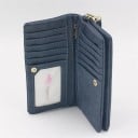 Elegantti naisten lompakko ensiluokkaisesta keinonahasta 18,5x3x9,5 cm, yli 12 lokeroa, kolikkotaskut, irrotettava hihna 13