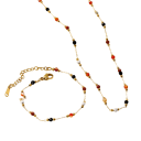 Eleganza bohémienne set collana bracciale in acciaio inossidabile Gioielli da donna per donne e ragazze Accessori ipoallergenici con lucentezza 2