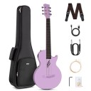 Elektrczna gitara z przetwornikiem i Bluetooth, 35 cali, włókno węglowe, bateria 2600 mAh, gitara podróżna z pokrowcem, paskiem i kablem 5
