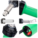 Elektrczna nagrzewnica do plastiku 1600 W 230 L/min 30-800 °C 220 V 33 cm zielona do spawania plastów i folii 3