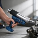 Elektrczna pistola smarownicza 96 MPa Obracana głowica 180° Pojemność 650 cm3 Moc 800 W Światło LED Niebieska Dla akumulatorów Makita Do warsztatu 8