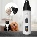 Elektrczna szlifierka do pazurów dla psów i kotów 2 prędkości Ładowanie USB Cicha praca Diamentowa głowica Osłona Biała Do pielęgnacji pazurów 4