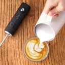 Elektrczny napępnacz mleka Bincoo 2 prędkości Akumulator 1600 mAh Ładowanie USB-C Ochronna osłona 23,7 cm Do kawy i latte 4