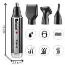 Elektrczny trymator do włosów 4w1 USB ładowany 13x2,4 cm z wyświetlaczem LCD do nosa, uszu, brwi, zarostu i ciała 2