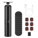 Elektrická bruska na paty a nehty 2 v 1 se 6 rychlostmi baterie 1800 mAh 17 cm ABS s LCD displejem a USB-C nabíjením na pedikúru 1