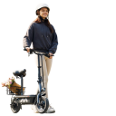 Elektrická koloběžka F2 se sedátkem, motor 500W, baterie 36V 7,8Ah, 10palcová kola, dojezd 30 km, nosnost 120 kg, skládací, černá 5