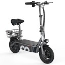 Elektrická koloběžka F2 se sedátkem, motor 500W, baterie 36V 7,8Ah, 10palcová kola, dojezd 30 km, nosnost 120 kg, skládací, černá 1