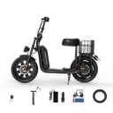Elektrická koloběžka F7, 1000W, dojezd 72 km, rychlost 45 km/h, baterie 48V 10.4Ah, 16" pneumatiky, sedlo, košík, nosnost 150 kg, černá 2