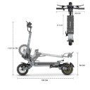Elektrická koloběžka iE-S1, motor 800W, baterie 48V 15Ah, 10palcová terénní kola, dojezd 30–40 km, nosnost 120 kg, skládací, šedá 16