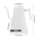 Elektrická konvice s husím krkem 1200 W 1 l LED regulace teploty nerezová ocel funkce udržování teploty pro kávu a čaj 3