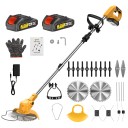 Elektrická kosačka na trávu CONENTOOL skladacia 2 batérie 21 V nastaviteľná dĺžka 30 cm 135 x 15 cm 15000 ot/min vyžínac na trávu i burinu 5