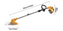 Elektrická kosačka na trávu CONENTOOL skladacia 2 batérie 21 V nastaviteľná dĺžka 30 cm 135 x 15 cm 15000 ot/min vyžínac na trávu i burinu 2