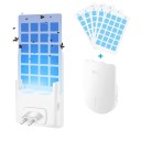 Elektrická lepová past na komáry do zásuvky UV světlo 7,1 × 11,9 × 1,8 cm Plast bílá EU zástrčka Lepový lapač létajícího hmyzu s nočním světlem 1