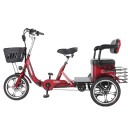 Elektrická tříkolka se dvěma sedátky Motor 400 W Rychlost 23 km/h Dojezd 50 km Baterie 48 V 20 Ah Přední i zadní koš Rozměry 175 x 90 cm 2