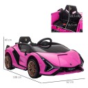 Elektrické auto pro děti od 3 let sportovní vůz Lamborghini Sián růžové, 12V baterie, dálkové ovládání, MP3 přehrávač, 108x62x40 cm 2